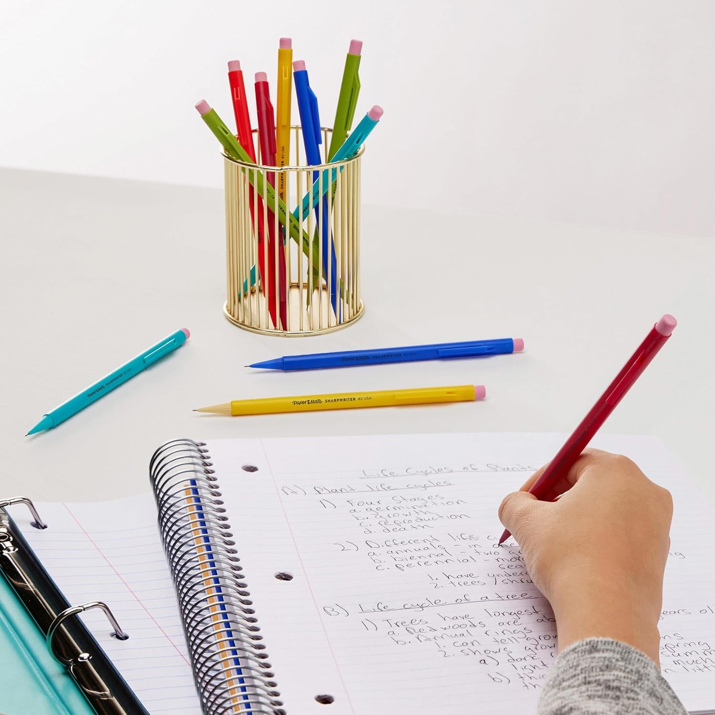Paper Mate SharpWriter Mechanical Pencils, 0.7mm, HB #2, Yellow, 12 Count