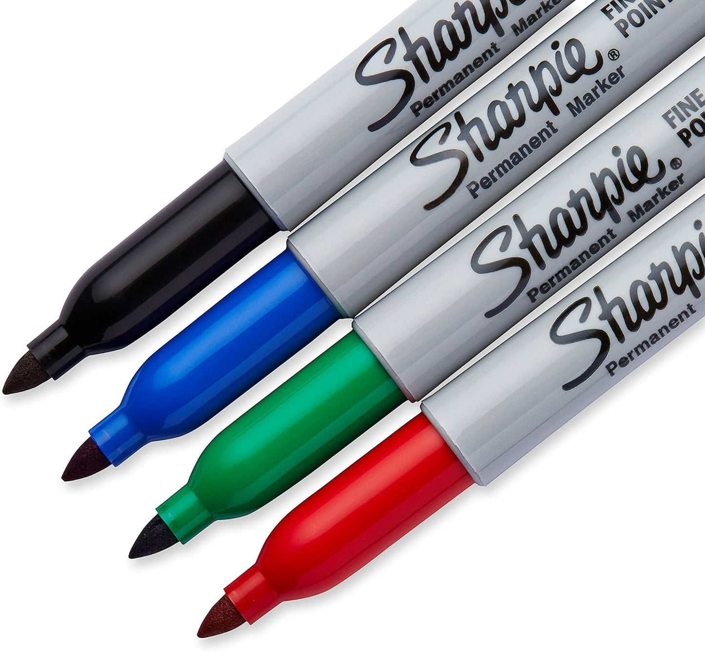 Sharpie Permanent Markers | Fine Point for Bold Details | BlackBlueRed and Green Ink Colours | 4 Marker Pens