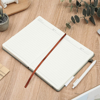CAGIE Journal Notebook for Women Men, Hardcover Lined Notebooks Journals for Writing Work Journaling Note Taking Diary with Pen Loop (Black Ruled), Gifts, 5.7" x 8.3", 196 Pages