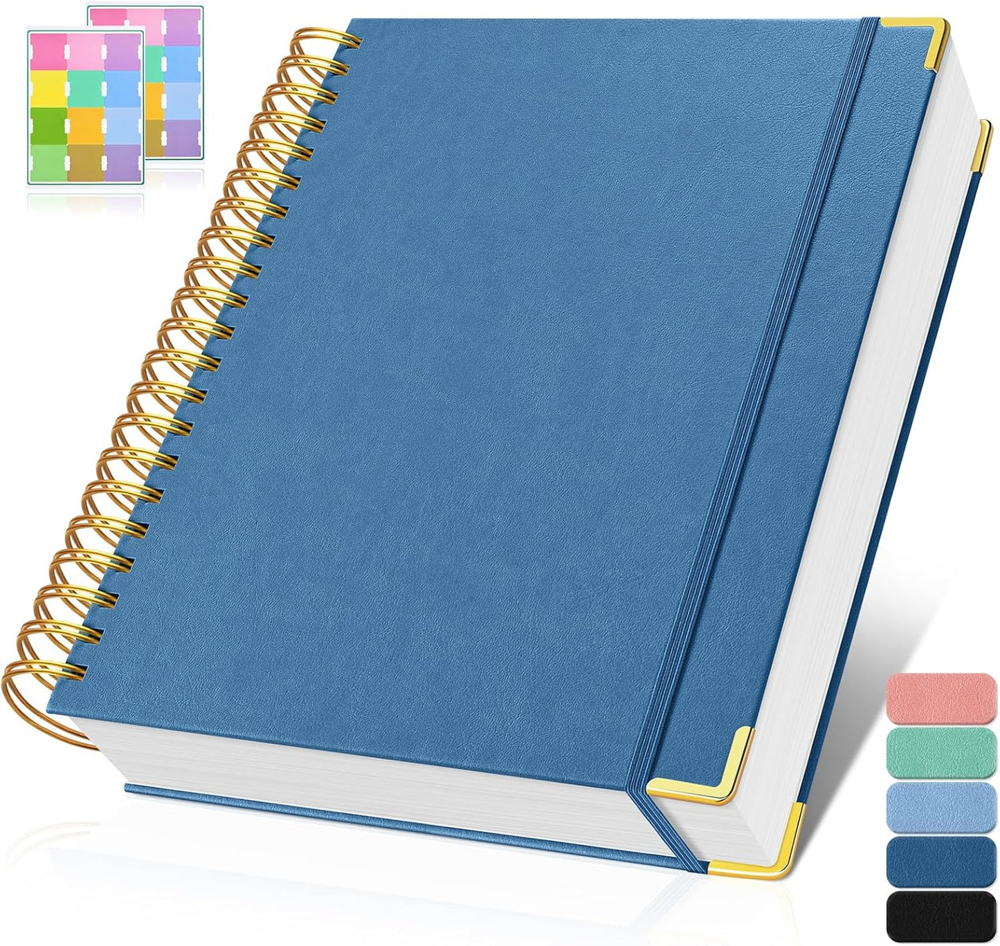 Graph Paper Notebook, Spiral Grid Notebook 8.5" X 11", Hardcover Leather Journal 300 Pages, 100GSM Thick Grid Paper Notebook, Large A5 Graphing Notebook Journal for Women Men Writing Engineering Work