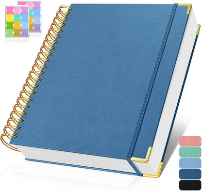 Graph Paper Notebook, Spiral Grid Notebook 8.5" X 11", Hardcover Leather Journal 300 Pages, 100GSM Thick Grid Paper Notebook, Large A5 Graphing Notebook Journal for Women Men Writing Engineering Work
