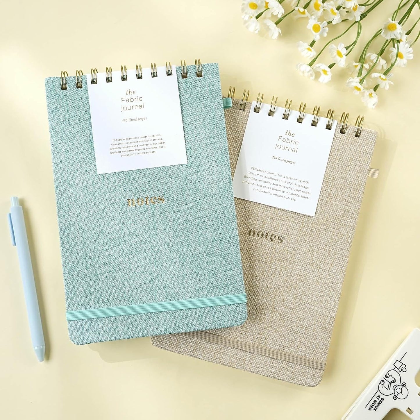 A5 Top Spiral Notebook – Hardcover Journal 160 Pages 100 GSM Thick Paper With Elastic Band & Pen Holder Steno Pads College Ruled Writing Notebooks for Work School Travel Pink