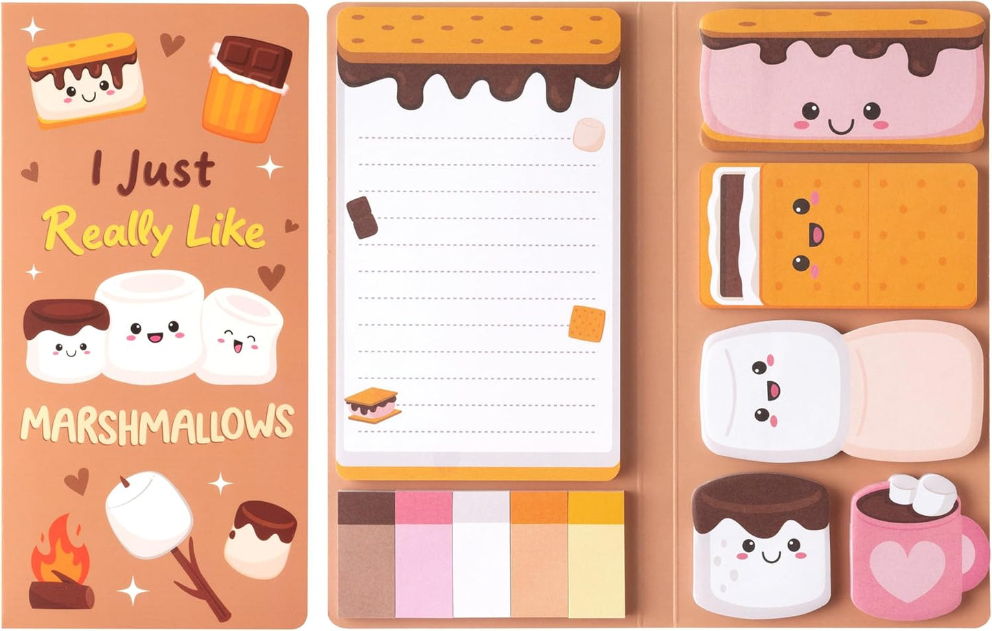 B1ykin Cute Sticky Notes Set - Stay Alive Skeleton Shaped Self-Stick Notes Pad, 550 Sheets Writing Memo Pages Sticky Notepad for Teacher Appreciation Gifts, School Office Supplies (Funny Skeleton) - Colors B