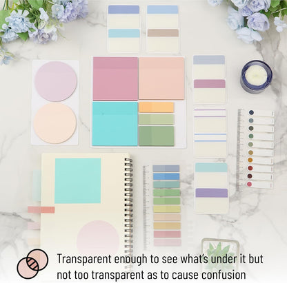 Mr. Pen- Transparent Sticky Notes Set, 1000 Sheets, Transparent Sticky Notes Tabs with Marker Pen for Bible Study, Office, School, Planning, Journaling & Organization