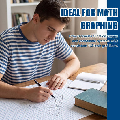 Jetec 1 Roll Large Grid Graph Paper Roll 1" Grid 16.5 Inch x 98ft Sewing Pattern Paper for Back to School Classroom Teaching Drafting Supplies Kids Students Gifts