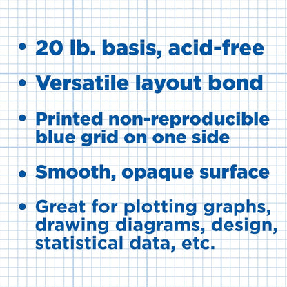 ALVIN Cross Section Graph Paper Pad 8.5" x 11" Model 1422-5 Versatile Drafting and Architecture Paper Acid-Free 10 x 10 Inches Grid - 50-Sheet, 8.5 x 11 Inches