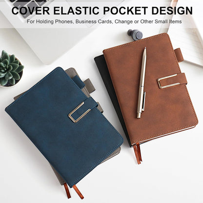 Hardcover Lined Notebook Journal for Women & Men,256 Pages 5.7 x 8.3 inches,A5 Ruled Notebooks Magnetic Closure Leather Journal,Daily for Work,Meeting,Travel,Writing,School and Note Taking (Gray)