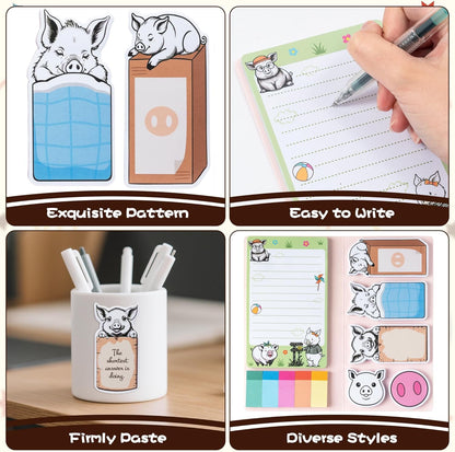 B1ykin Cute Sticky Notes Set - Stay Alive Skeleton Shaped Self-Stick Notes Pad, 550 Sheets Writing Memo Pages Sticky Notepad for Teacher Appreciation Gifts, School Office Supplies (Funny Skeleton) - Colors A