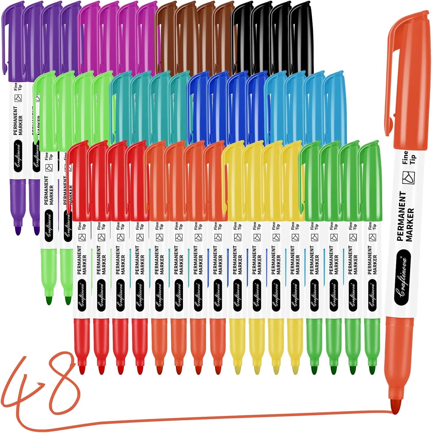 Black Ultra Fine Point Permanent Markers, Extra Fine Tip, Quick Drying and Waterproof, Fade Resistant Perfect on Paper, Glass, Metal, Plastic, Wood, Office & School Use, 30 Pack