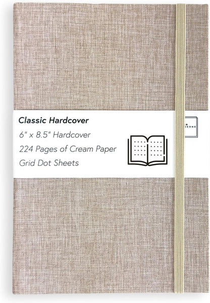 Portage Blank Hardcover Aesthetic Notebook Writing Journal – Bleed-Proof Paper Notepad for Journaling, High GSM, A5 Notebook, Cream Pages - Salmon, 6 x 8.5 Inches, 224 Pages