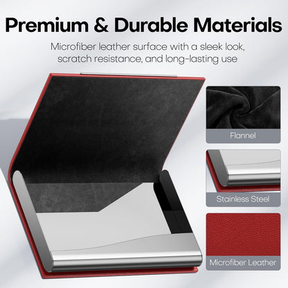 Padike Business Card Holder/ Case Professional PU Leather & Stainless Steel Multi Wallet Credit Card ID Case/Holder for Men & Women. (Black)