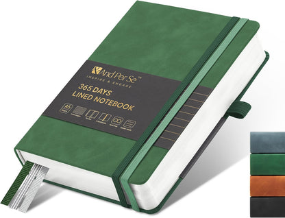 &And Per Se Lined Journal Notebook, 160 Pages, A5 5.7 x 8 inches College Ruled Thick Paper Notebook Journals for Writing, Hardcover Notebooks for Women Men Office School (1 Pack, Green) - Colors A