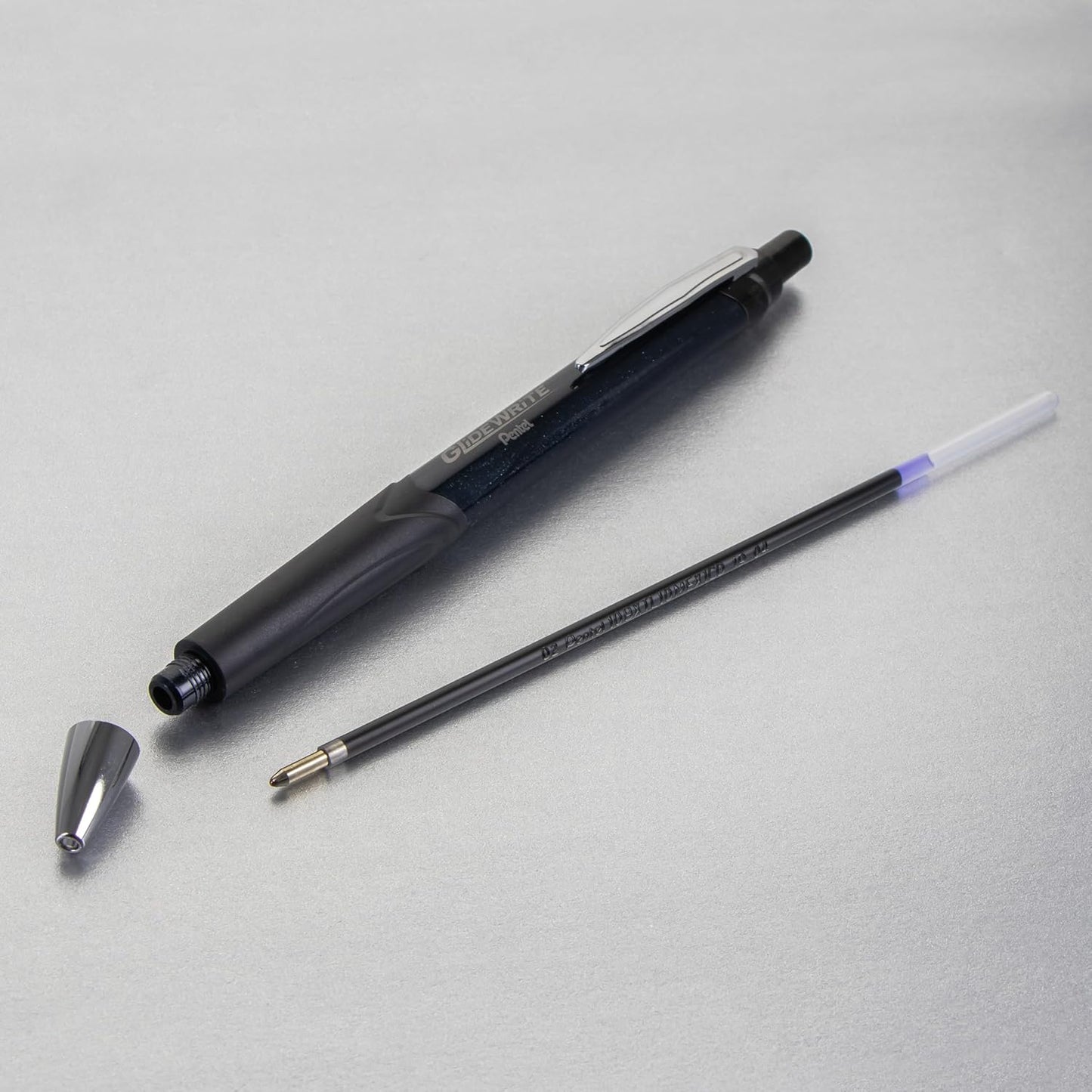 Pentel Glidewrite Signature Ballpoint Pen, (1.0mm) Medium, White Barrel, Blue Ink, Pack of 3 (BX930WBP3C)