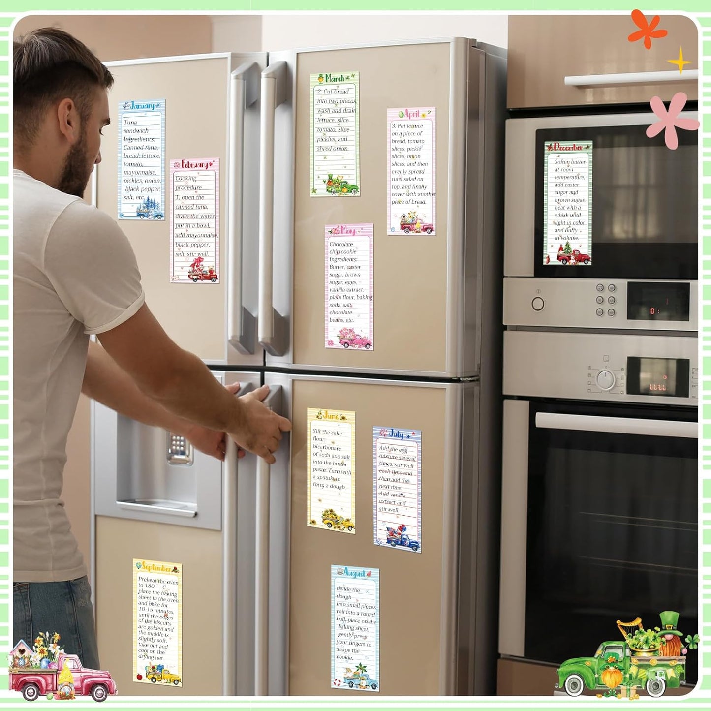 Eaasty 12 Pcs Bible Magnetic Notepads for Refrigerator Monthly Magnetic Grocery List 9 x 3.5" Magnet Memo Pads 30 Sheet Per Pad Shopping to Do List for Christian Teacher Appreciation Week Gift