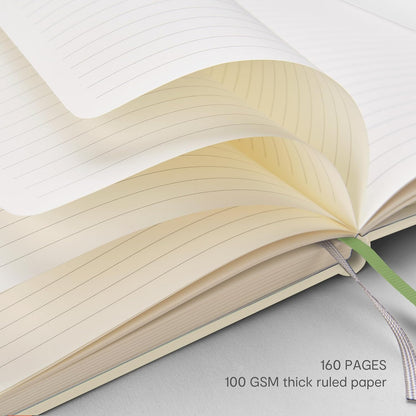 &And Per Se Lined Journal Notebook, 160 Pages, A5 5.7 x 8 inches College Ruled Thick Paper Notebook Journals for Writing, Hardcover Notebooks for Women Men Office School (1 Pack, Green) - Colors A