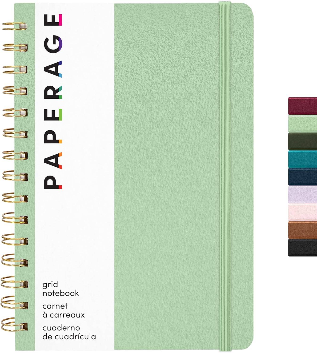 PAPERAGE Lined Spiral Journal Notebook, (Black), 160 Pages, Hardcover Journal for Women & Men, Medium 5.5 in x 8 in - 100 GSM, Thick Paper, Spiral Notebook for Work, School & Journaling