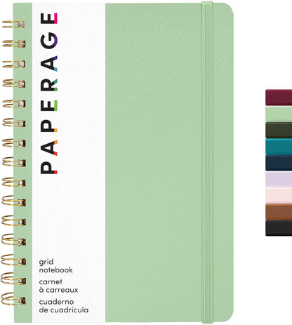 PAPERAGE Lined Spiral Journal Notebook, (Black), 160 Pages, Hardcover Journal for Women & Men, Medium 5.5 in x 8 in - 100 GSM, Thick Paper, Spiral Notebook for Work, School & Journaling