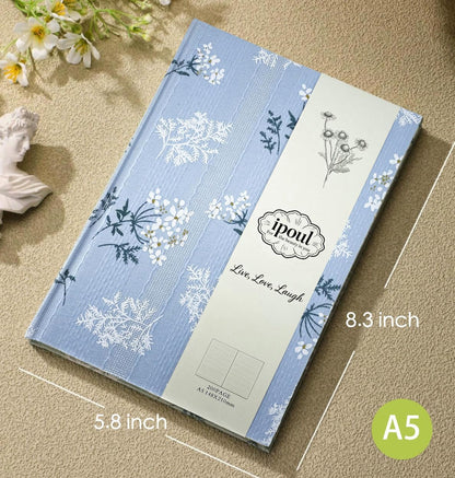 ipoul Flower Notebook, A5, 6x8, Hardcover, Lay Flat, Lined Paper, Journal for Women, Writing Notebook, Pretty, Hibiscus, Pink, Birthday Gifts for Women, Wedding Shower Gifts, Mothers Day Gift