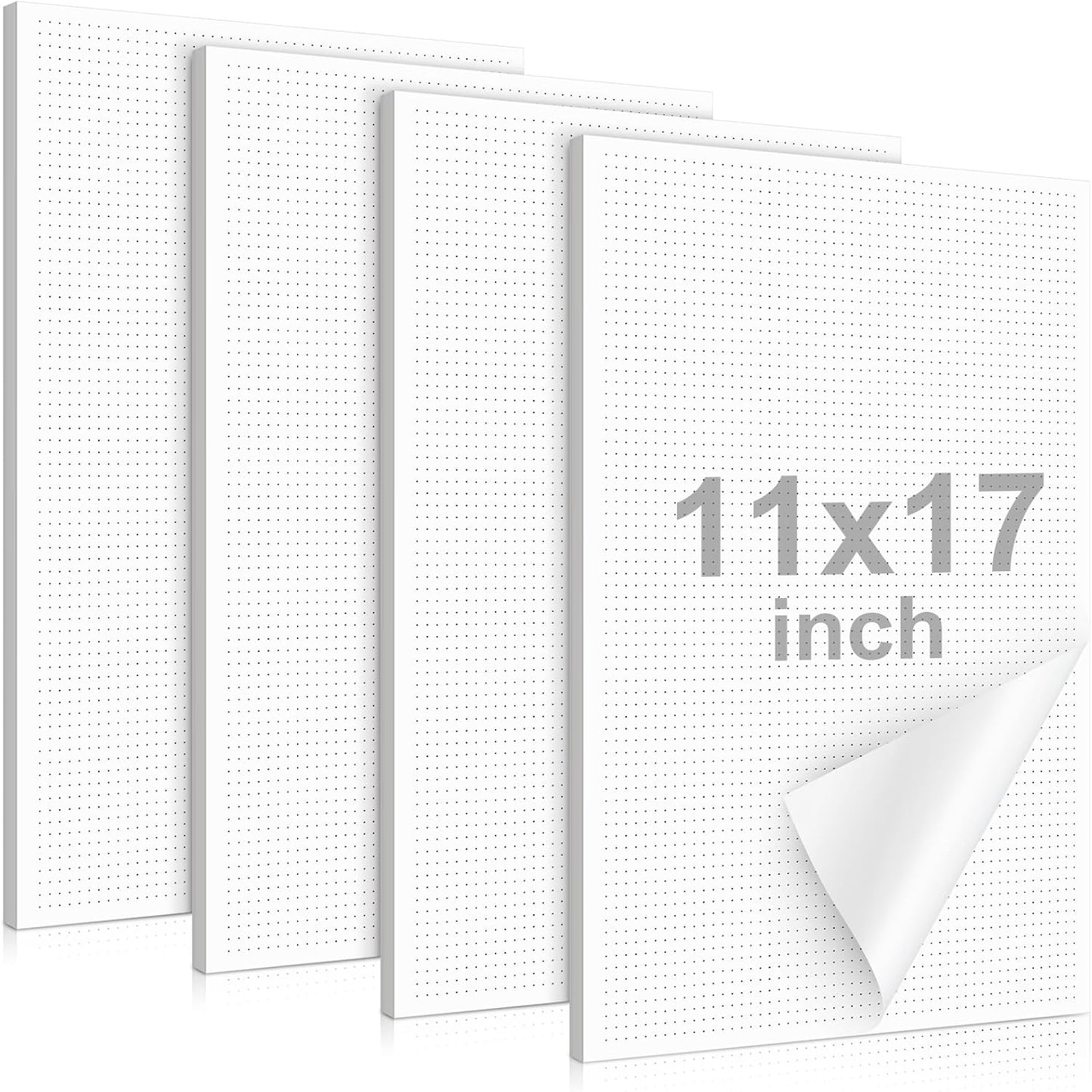 Eaasty 4 Pack Dot Grid Notepads 11 x 17 Inch Large Dotted Memo Pads with Thick Paper for Sketching Journaling Planning