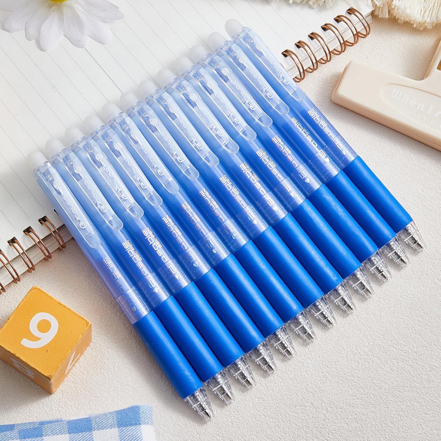 Retractable Erasable Gel Pens Clicker,Fine Point 0.7mm Smooth Writing Pens,Cute Pens For Writing Journaling Taking Notes School Office Home. (12 Colors)