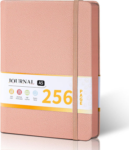 CAGIE Lined Journal for Men Women, Tree Growth Ring Leather Bound Journal Notebook, 256 Pages 100 GSM Journals for Writing, A5 Hardcover Journaling Notebooks for Work, Note Taking