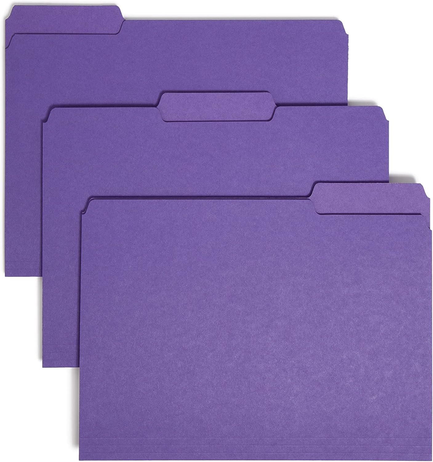 Smead Interior File Folder, 1/3-Cut Tab, Letter Size, Aqua, 100 per Box, Expandable File Folders for Filing Cabinet