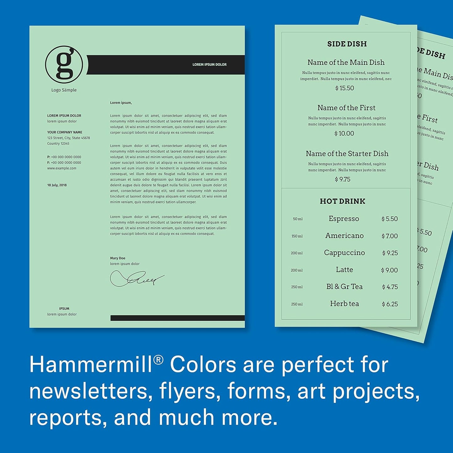 Hammermill Colored Paper, 20lb Pink Printer Paper, 8-1/2 x 11- 1 Ream (500 Sheets) - Made in the USA, Pastel Paper, 103382R