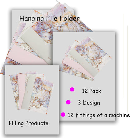 6 Pack Hanging Folder File Cabinet Organizer Letter Size 1/5 Cut Adjustable Label Decoration Home Office School Classroom, Green