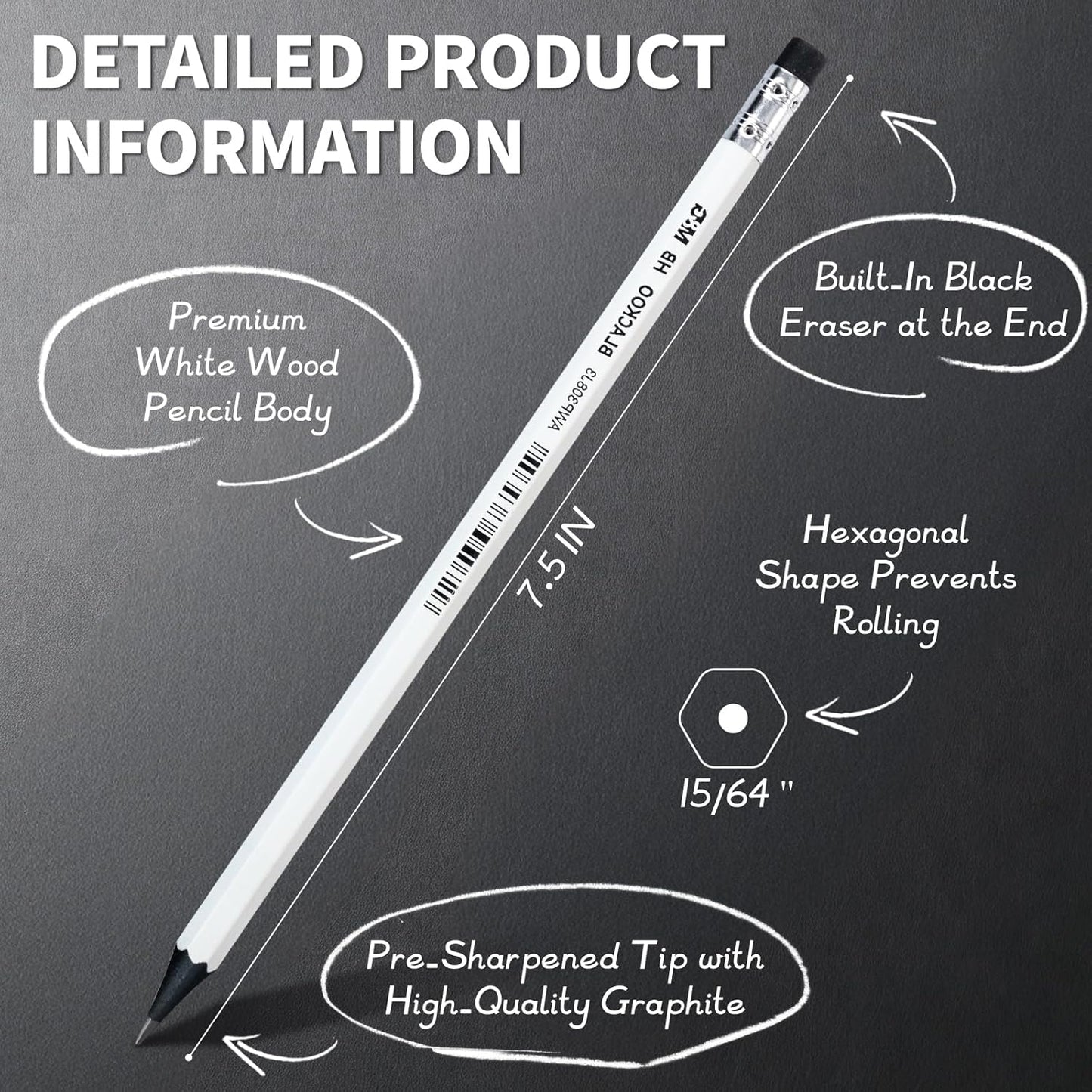 M&G Wood-Cased 2B Pencils, 24 Pack Pre-Sharpened Pencils with Top Erasers, Bulk Black Pencils for School Teacher Supplies, Writing, Drawing and Sketching