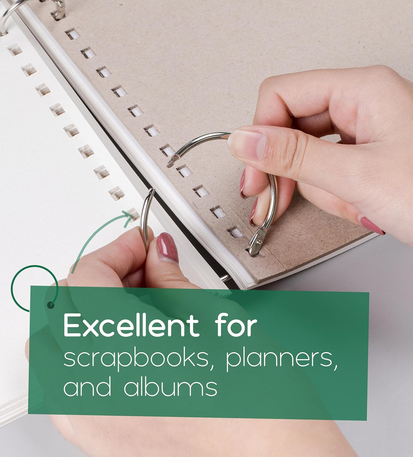 Mr. Pen- Loose Leaf Binder Book Rings, 5 Assorted Sizes (0.6", 1", 1.2", 1.5",2"), 36 Pack, Metal Binder Rings for Index Cards, Keychains, School, Home, Office, Silver