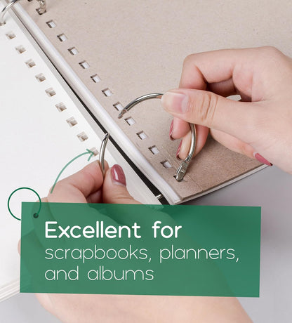 Mr. Pen- Loose Leaf Binder Book Rings, 5 Assorted Sizes (0.6", 1", 1.2", 1.5",2"), 36 Pack, Metal Binder Rings for Index Cards, Keychains, School, Home, Office, Silver