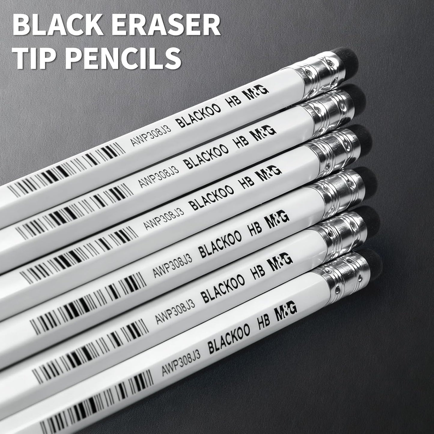 M&G Wood-Cased 2B Pencils, 24 Pack Pre-Sharpened Pencils with Top Erasers, Bulk Black Pencils for School Teacher Supplies, Writing, Drawing and Sketching