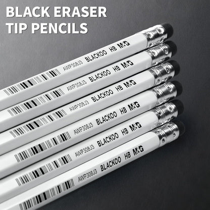 M&G Wood-Cased 2B Pencils, 24 Pack Pre-Sharpened Pencils with Top Erasers, Bulk Black Pencils for School Teacher Supplies, Writing, Drawing and Sketching