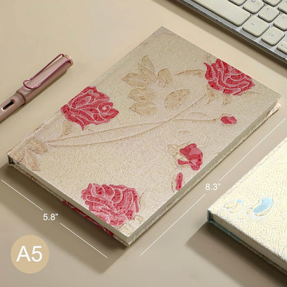 ipoul Flower Notebook, A5, 6x8, Hardcover, Lay Flat, Lined Paper, Journal for Women, Writing Notebook, Pretty, Hibiscus, Pink, Birthday Gifts for Women, Wedding Shower Gifts, Mothers Day Gift