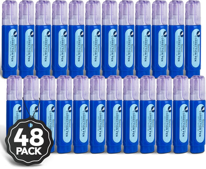 Darice Liquid Correction Pen Box of 24 - Multi-Purpose Liquid White Out Pen with Metal Tip for School, Office & Home