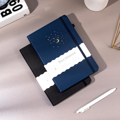 CAGIE Journal Notebook for Women Men, Hardcover Lined Notebooks Journals for Writing Work Journaling Note Taking Diary with Pen Loop (Black Ruled), Gifts, 5.7" x 8.3", 196 Pages
