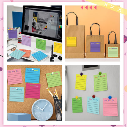 Yinder 48 Pcs Inspirational Sticky Notes Cute Motivational Sticky Notes Pad End of Year Employee Appreciation Gifts Bulk for Teacher Nurse Coworkers Office Supplies 3 x 3'' (Thank You,Dark Color)