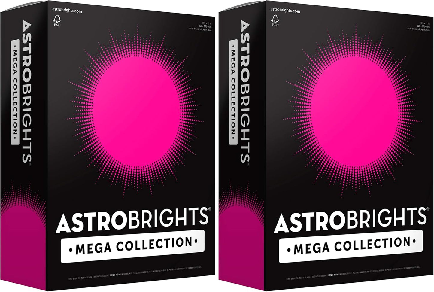 Astrobrights Mega Collection, Colored Cardstock, Ultra Pink, 320 Sheets, 65 lb/176 gsm, 8.5" x 11" - MORE SHEETS! (91680)
