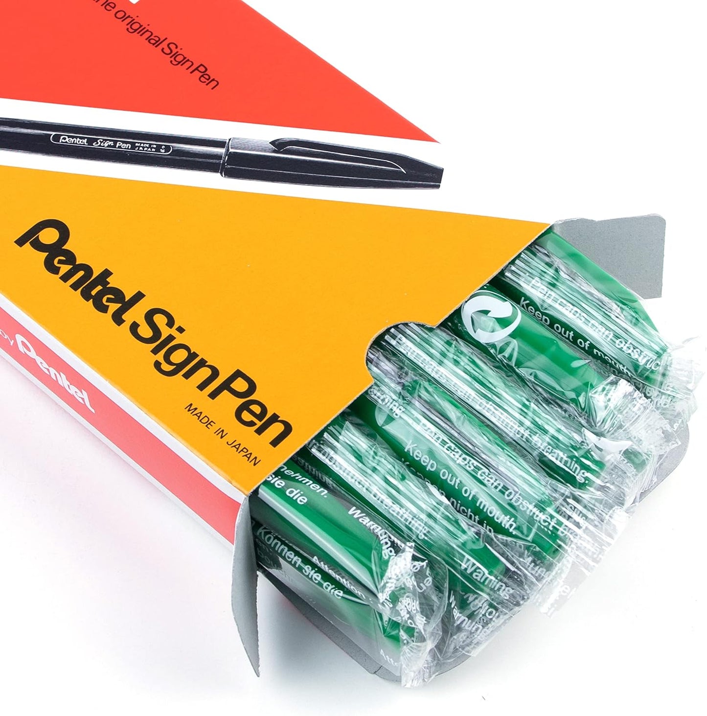 Pentel Sign Pen, Fiber-Tipped, Black Ink (S520-A), Box of 12