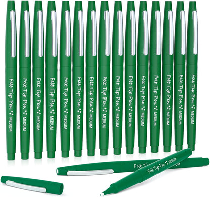 Lelix Felt Tip Pens, 15 Black Pack, 0.7mm Medium Point, Felt Tip Markers Pens for Journaling, Writing, Note Taking, Planner, Perfect for School Office and Art Supplies
