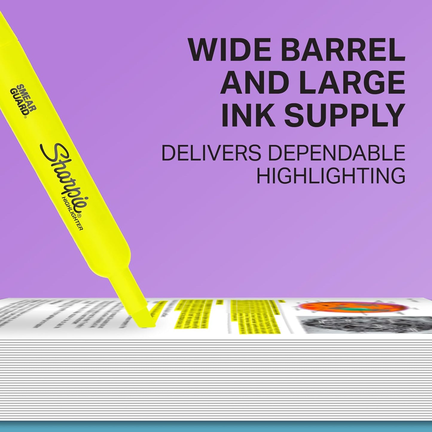 Sharpie Tank Highlighters, Chisel Tip, Fluorescent Yellow, 12 Count