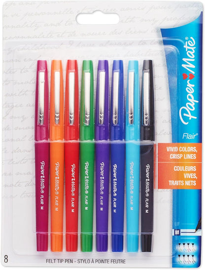 Paper Mate Flair Felt Tip Pens, Medium Point (0.7mm), Limited Edition Candy Pop Pack, 6 Count