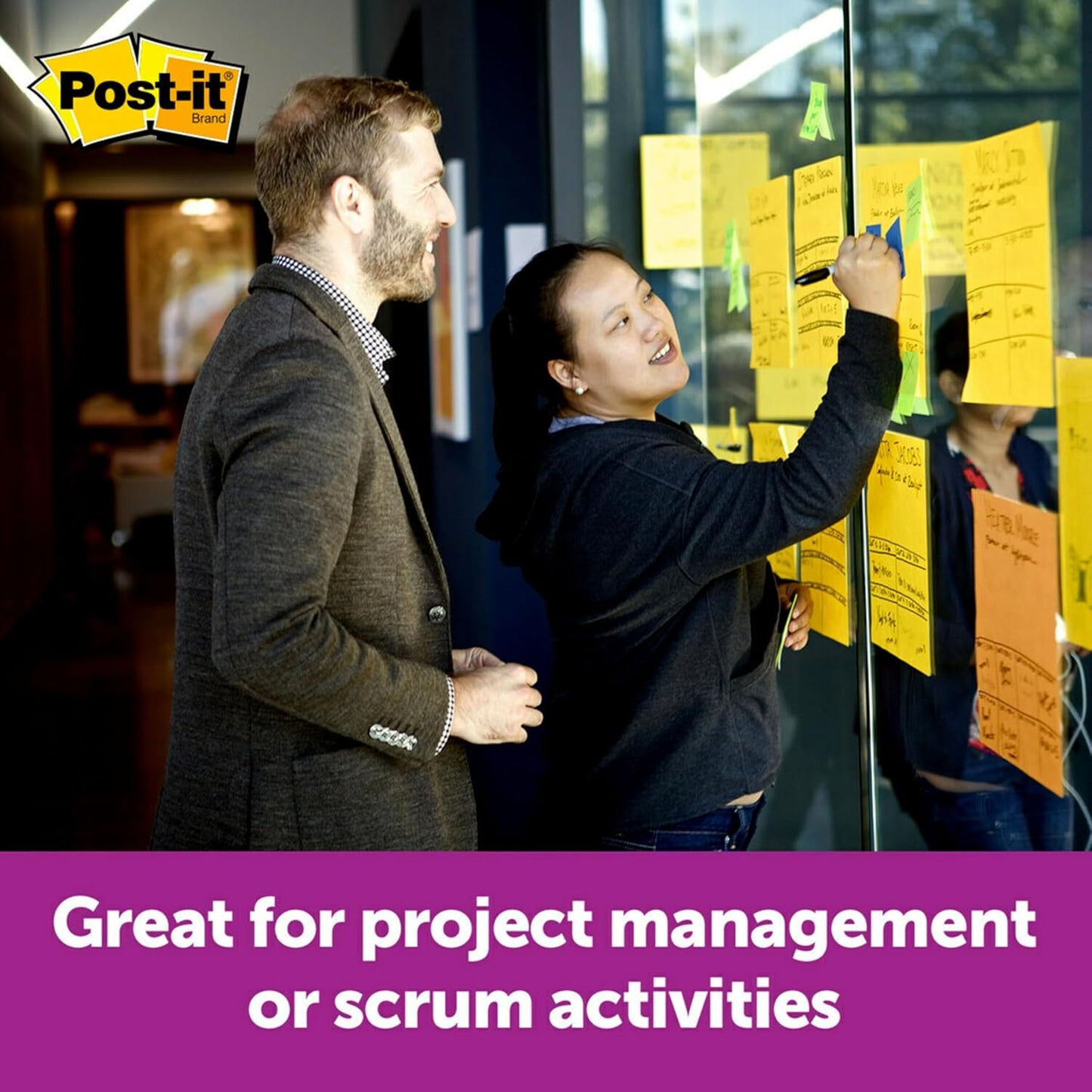 Post-it Super Sticky Big Notes, 11 in. x 11 in., Extra Large Sticky Notes Yellow, 1 Pad, 30 Sheets, Great for Vision Boards, Creative Projects, Study Spaces, Group Brainstorming, and More
