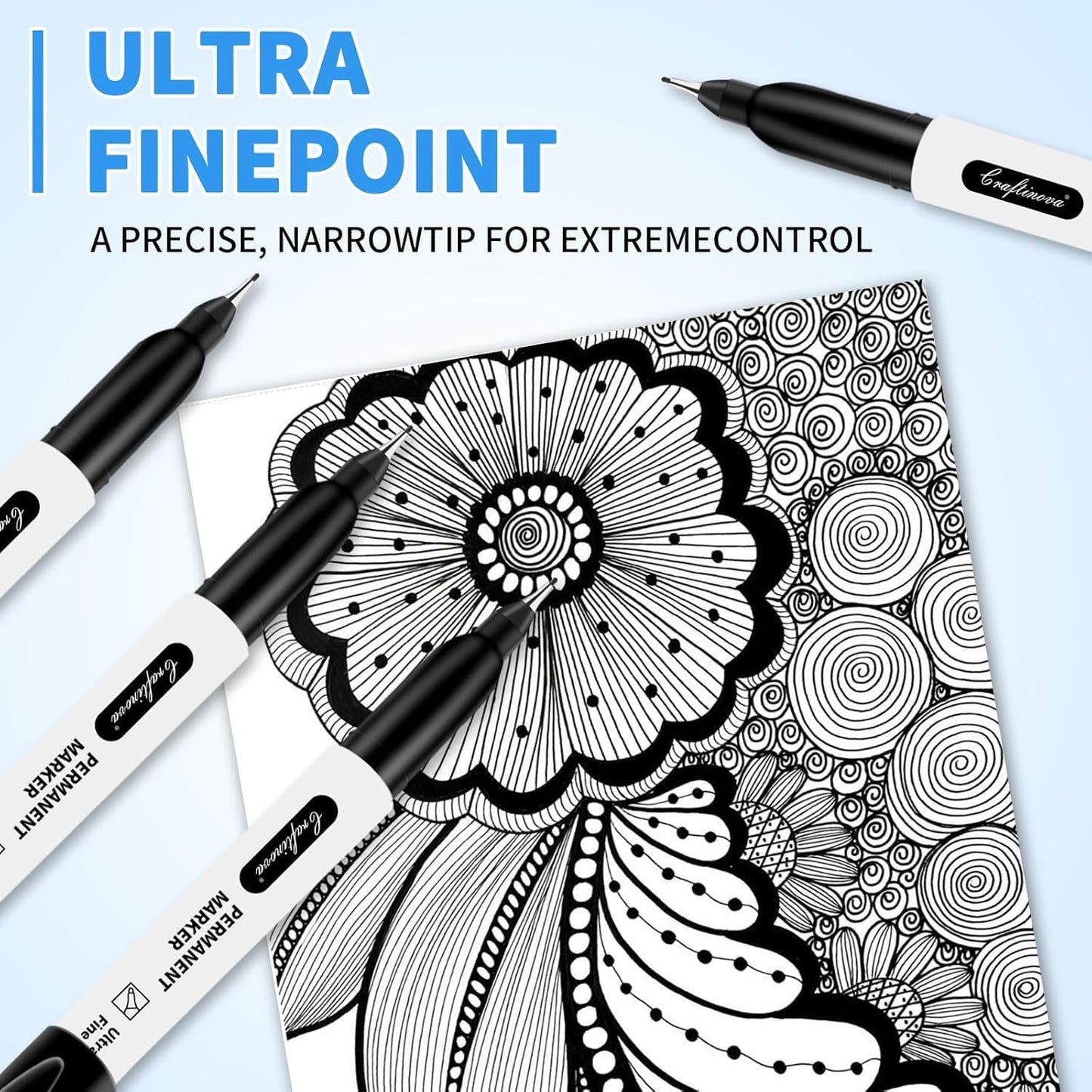 Black Ultra Fine Point Permanent Markers, Extra Fine Tip, Quick Drying and Waterproof, Fade Resistant Perfect on Paper, Glass, Metal, Plastic, Wood, Office & School Use, 30 Pack