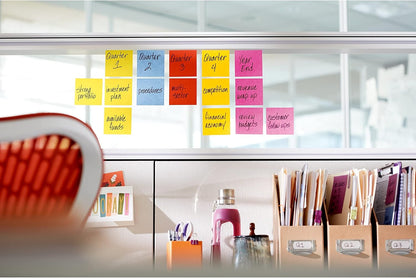 Post-it Super Sticky Notes, 5 Sticky Note Pads, 3 x 3 in., School Supplies, Office Products, for Vertical Surfaces, Monitors, Walls and Windows, First Snow White