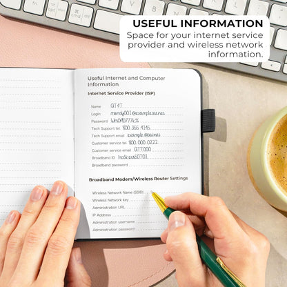 Clever Fox Password Book with alphabetical tabs. Internet Address Organizer Logbook. Small Pocket Password Keeper for Website Logins (Orange)