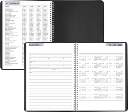 AT-A-GLANCE 2026 Appointment Book Planner, Weekly, 8" x 11", Large, Quarter-Hourly, DayMinder, Black (G5200026)