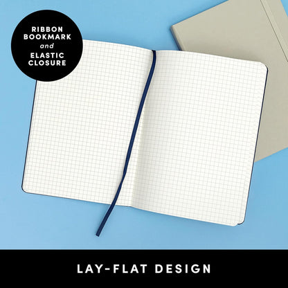 PAPERAGE Lined Journal Notebook, (Black), 160 Pages, Medium 5.6 in x 8 in - 100 GSM Thick Paper – Hardcover Journaling Notebook for Work, School & Note Taking