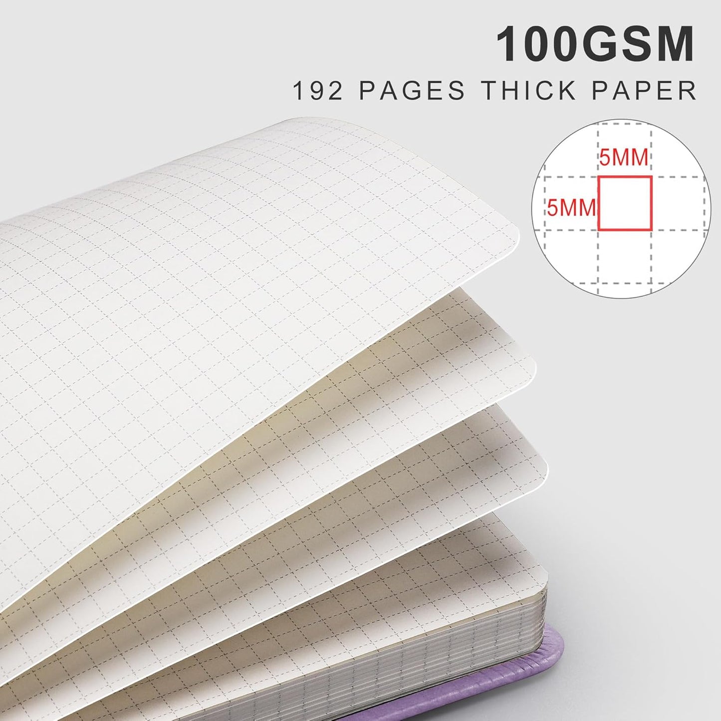 EMSHOI A4 College Ruled Notebook, Large 8.3" x 11.7", 192 Pages 100GSM Ink-Proof Faux Leather Hardcover Lay-Flat Lined Journal for Office School Work Writing, Black