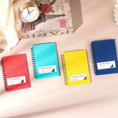 FLYING EAGLE 3 PCS Small Spiral Notebooks 4x6, A6 Cute Mini Journal Plastic Hardcover 8mm Ruled Notebook, Yellow 234 Sheets/468 Pages, 3 Pack Small Ruled Notebooks for School Work
